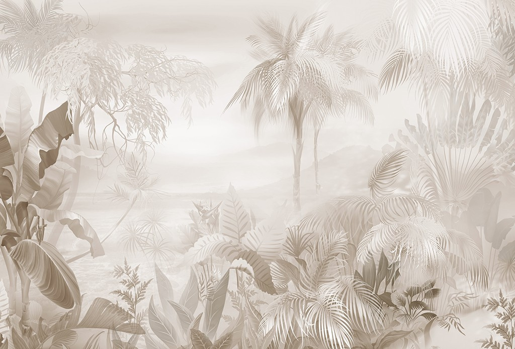 Фотообои пальмы в тумане